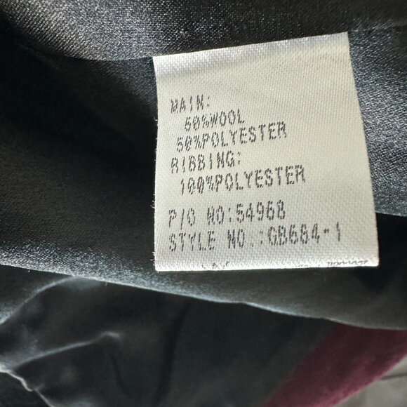 Maroon Wool Blend Sequin Trimmed Bomber Jacket - Picture 6 of 8